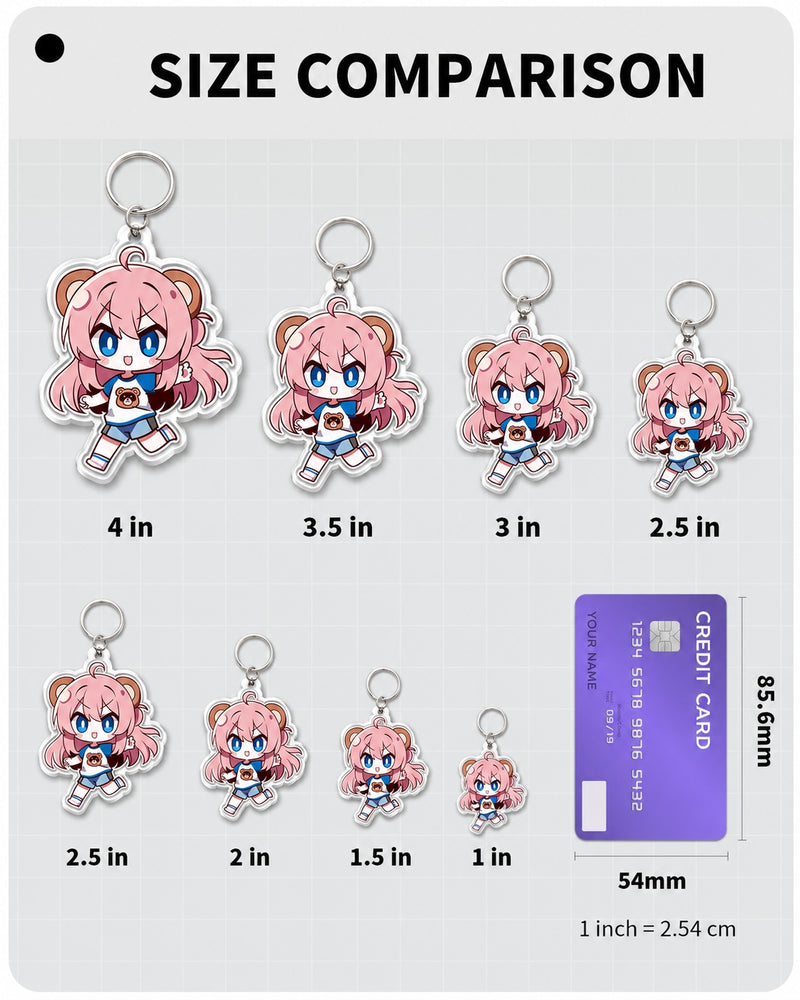 Porte-clés personnalisés en acrylique transparent - Xiongmao