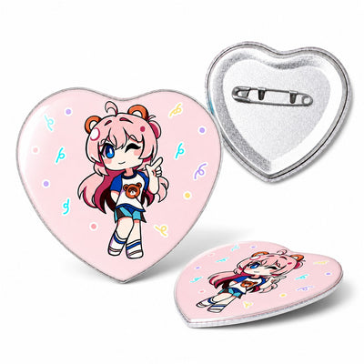 Custom Heart Shaped Button Pins